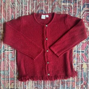 Field Gear Women’s Large Fringed Wool Blend Sweater